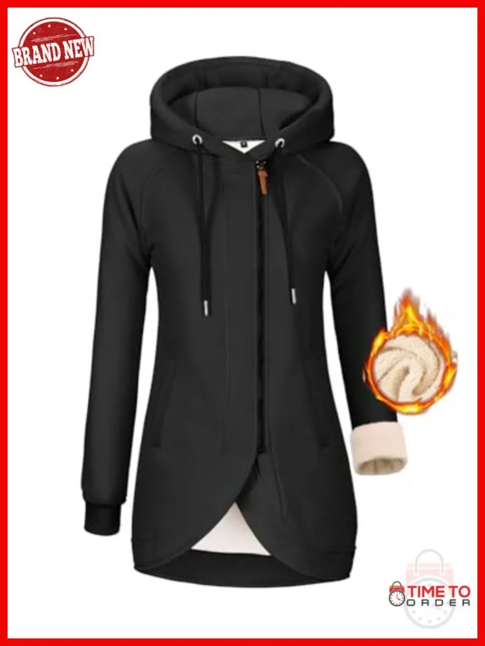 Women's Fleece Jacket Full Zip Sherpa Lined Hoodie with Pockets Winter Outerwear